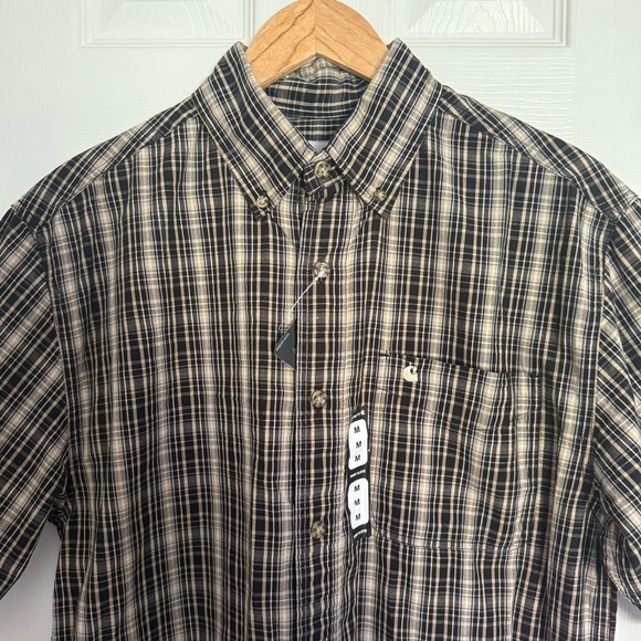 NWT Carhartt Men’s Button Up Plaid Shirt Medium 100% cotton - Picture 3 of 7